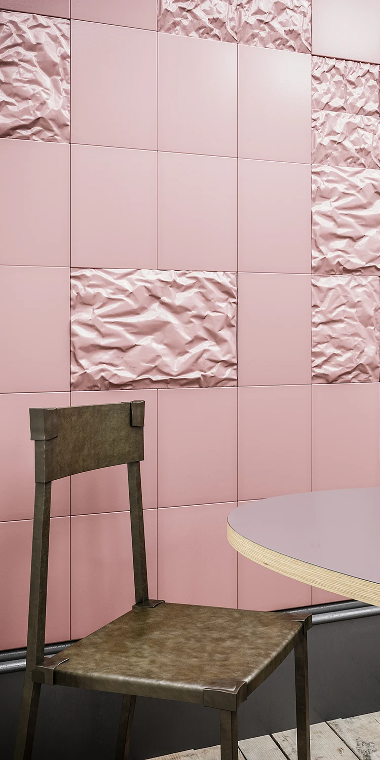 CRUMPLED PAPER | rosa glänzend